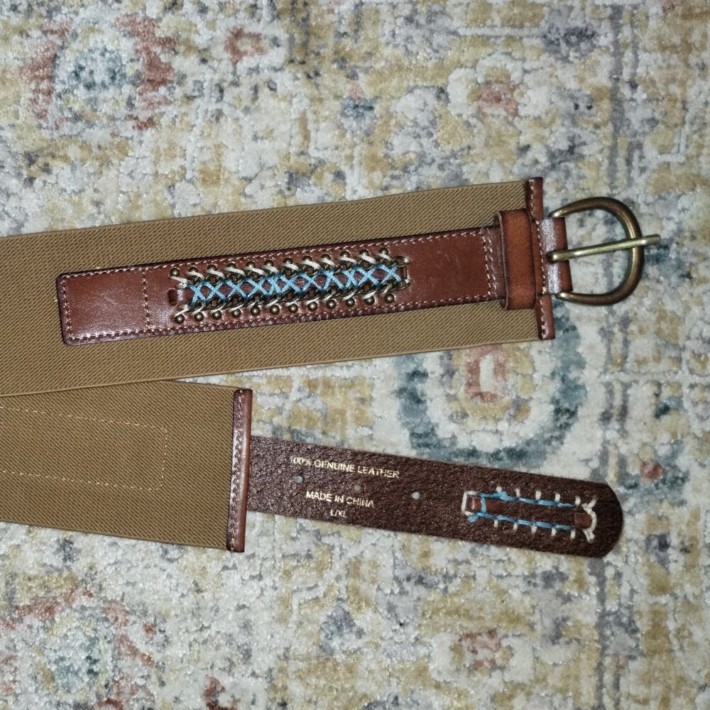 Vintage 80s Brown Leather Belt